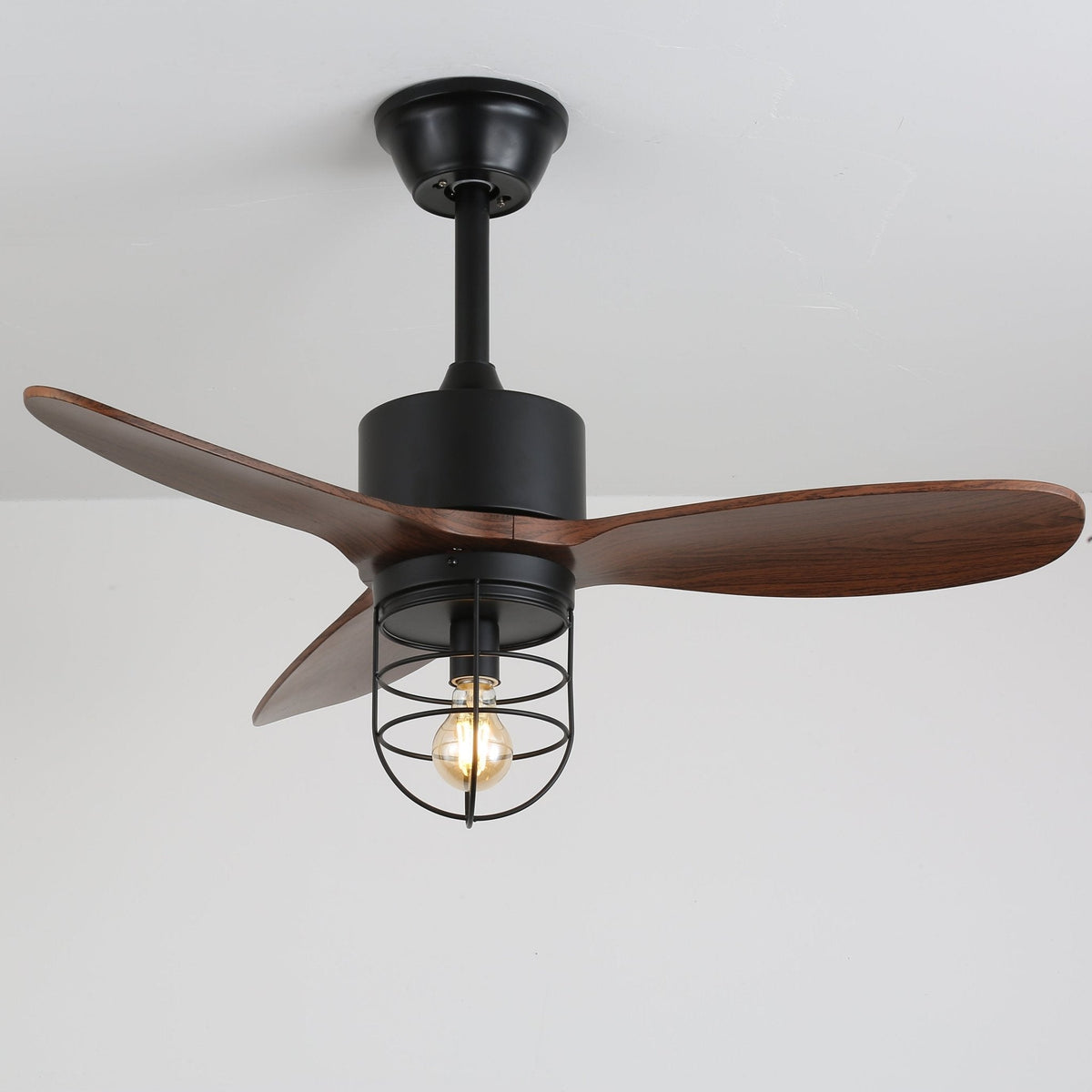 Brisora Industrieller Deckenventilator mit Beleuchtung aus Holz