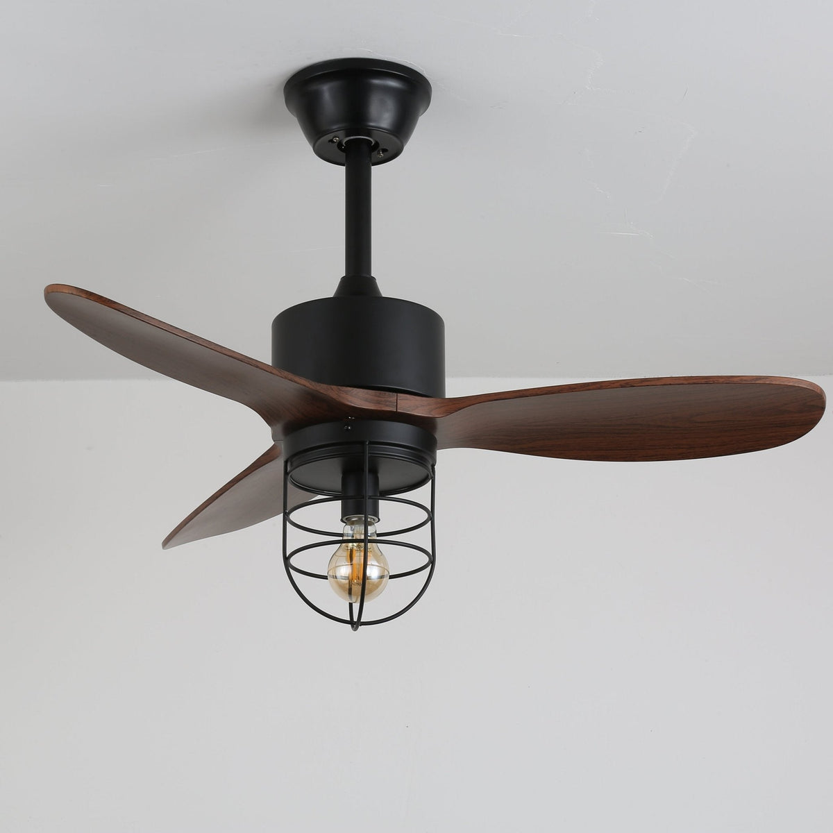 Brisora Industrieller Deckenventilator mit Beleuchtung aus Holz