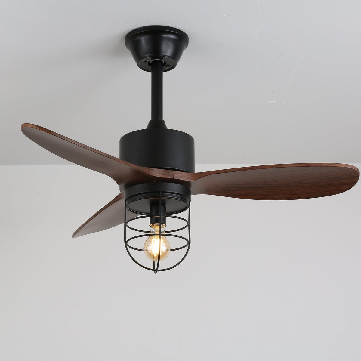 Brisora Industrieller Deckenventilator mit Beleuchtung aus Holz