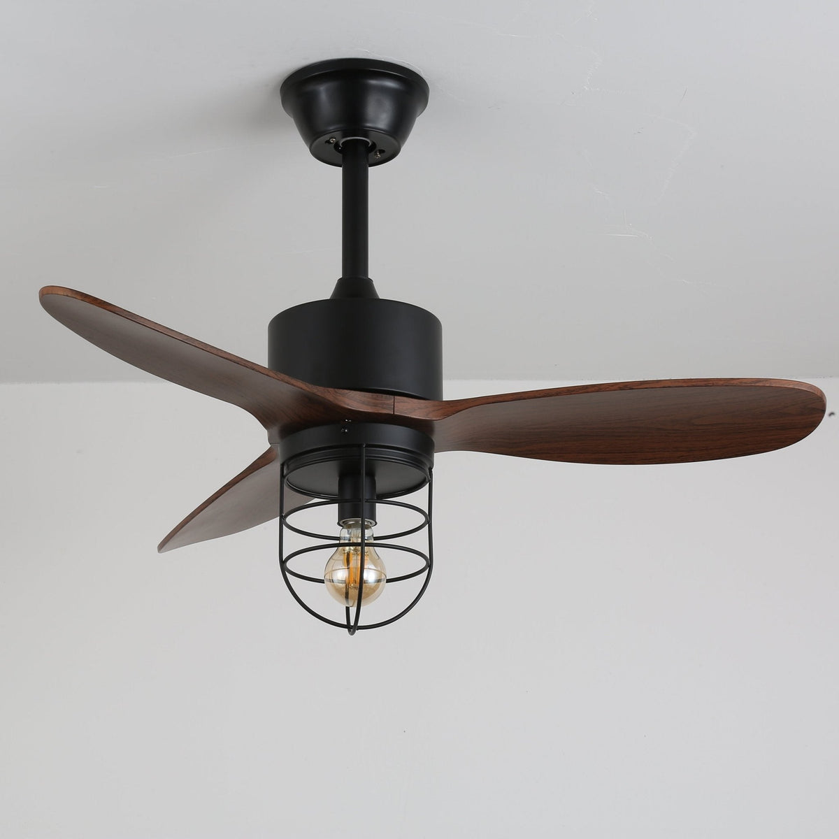 Brisora Industrieller Deckenventilator mit Beleuchtung aus Holz