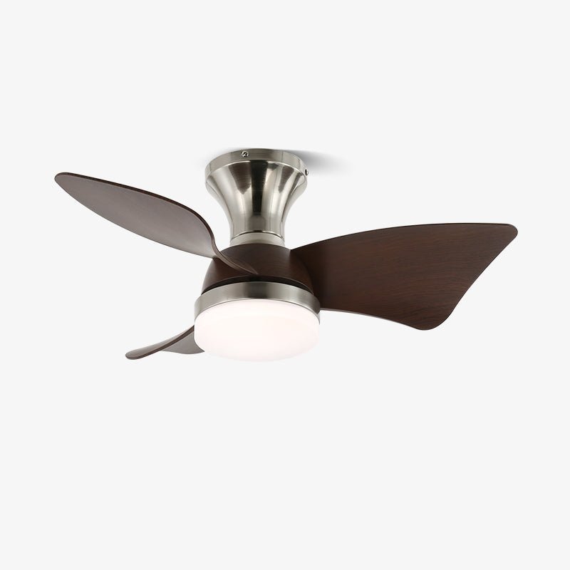 Mirella Deckenventilator mit Beleuchtung aus silberfarbenem Holz
