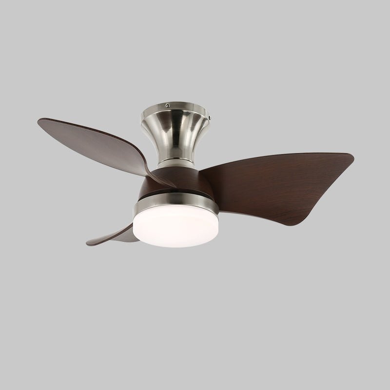 Mirella Deckenventilator mit Beleuchtung aus silberfarbenem Holz