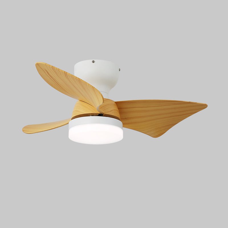 Mirella Deckenventilator mit Beleuchtung aus silberfarbenem Holz