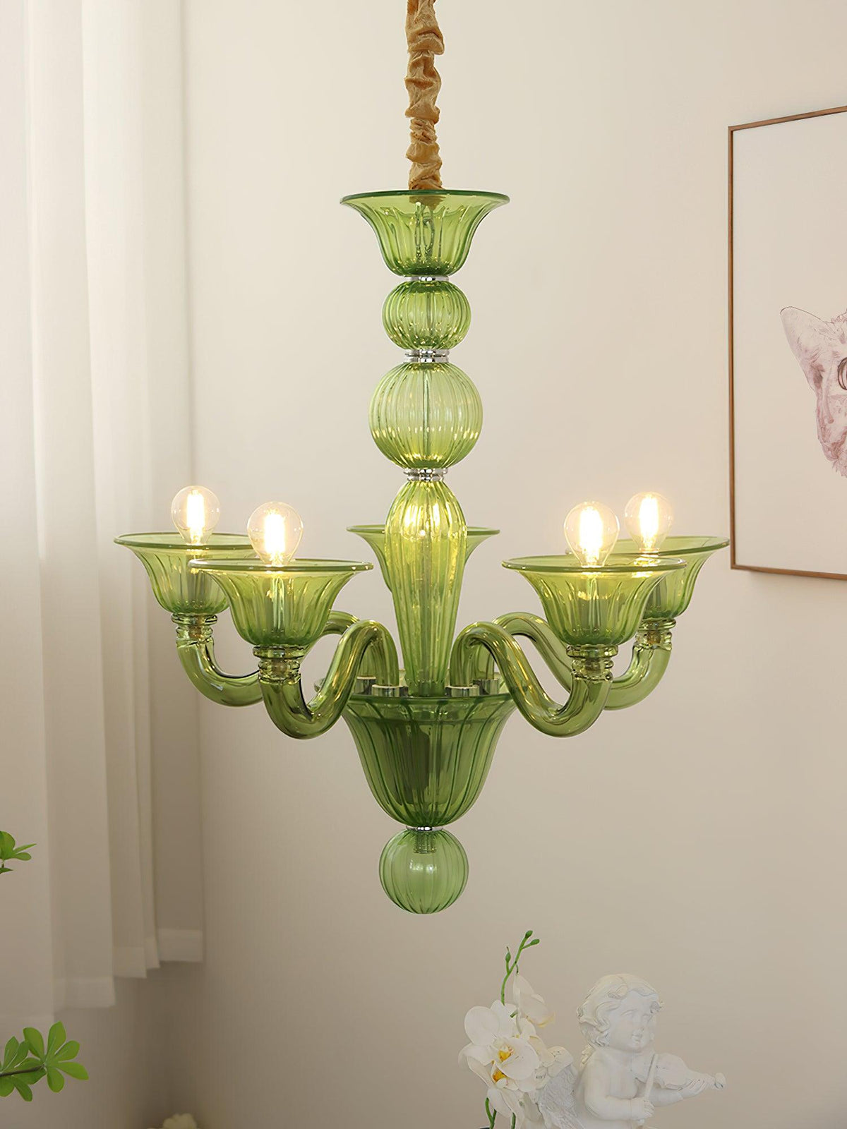 Vase Kronleuchter Murano-Glas Exotisch