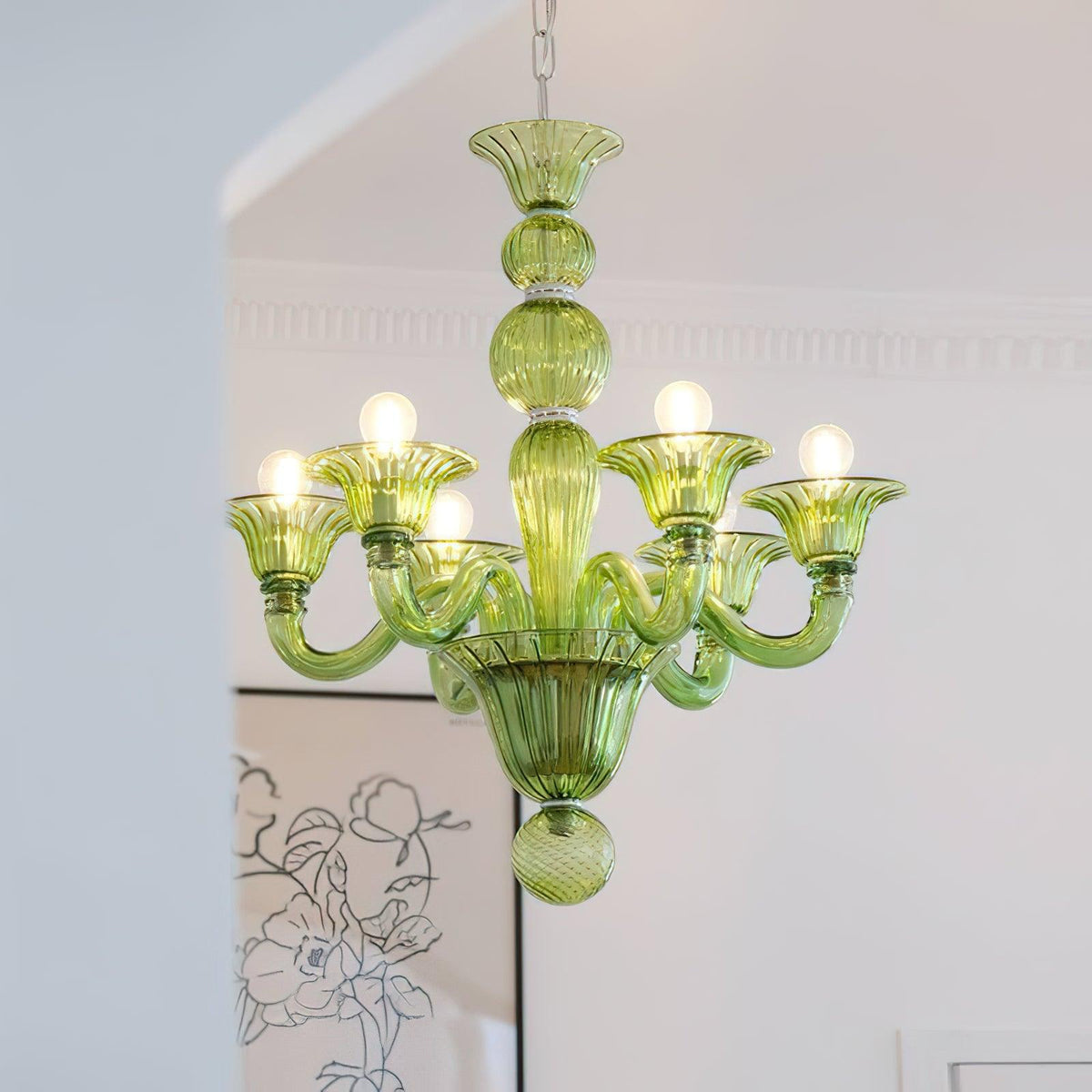 Vase Kronleuchter Murano-Glas Exotisch