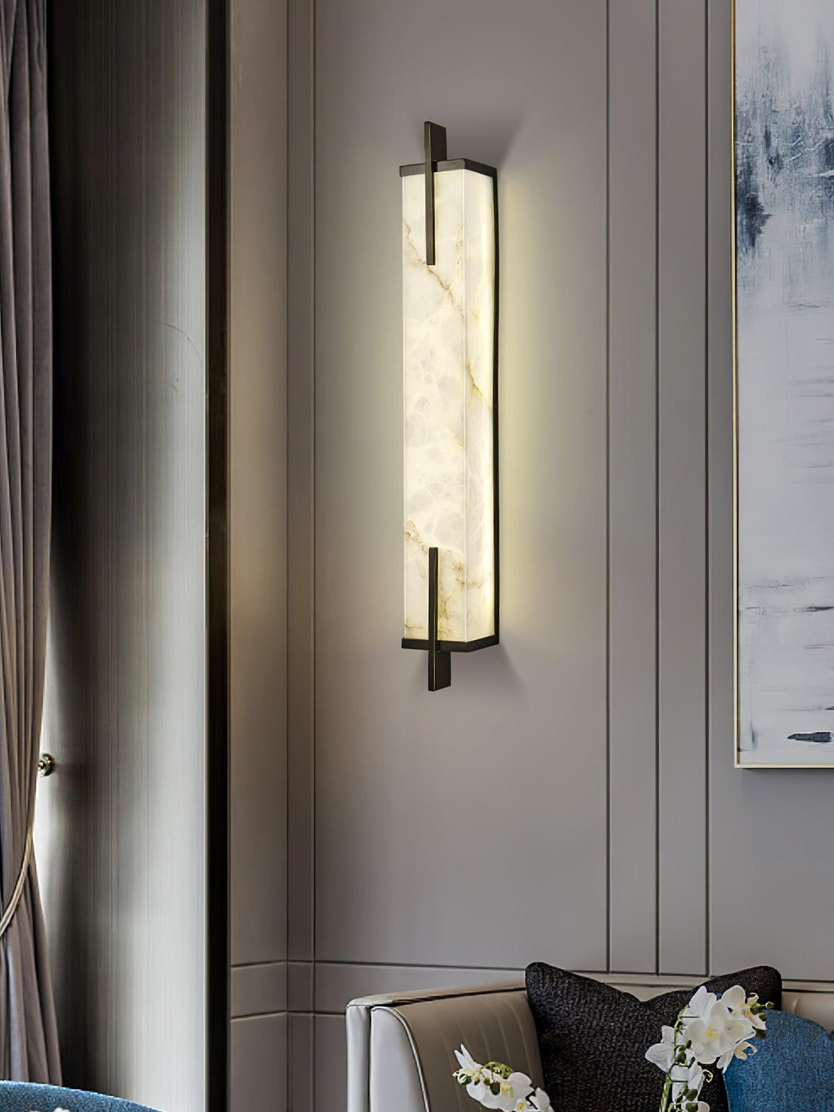 Komino rechteckige Wandleuchte aus Alabaster