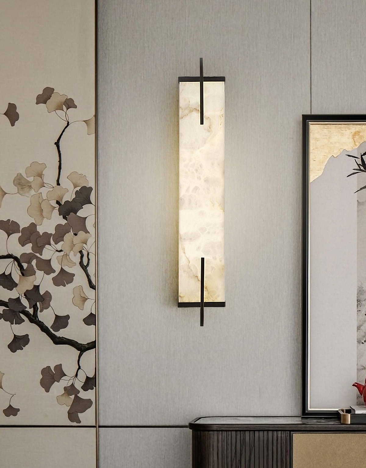 Komino rechteckige Wandleuchte aus Alabaster