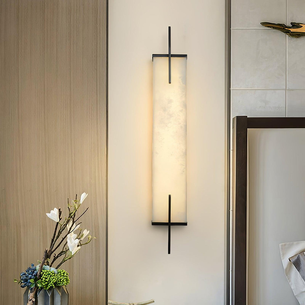 Komino rechteckige Wandleuchte aus Alabaster