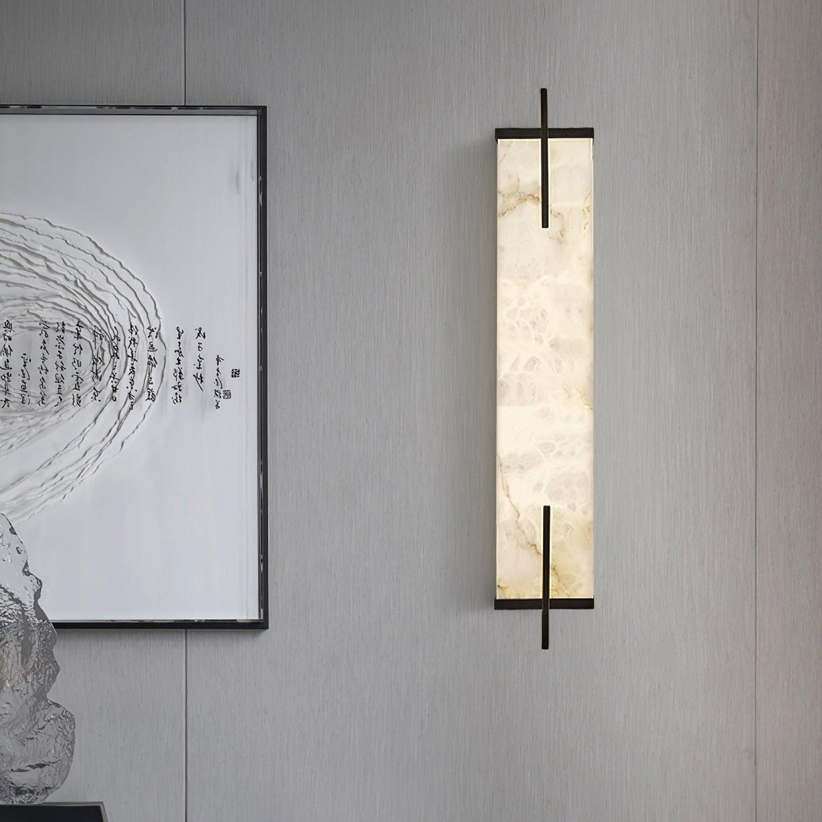 Komino rechteckige Wandleuchte aus Alabaster