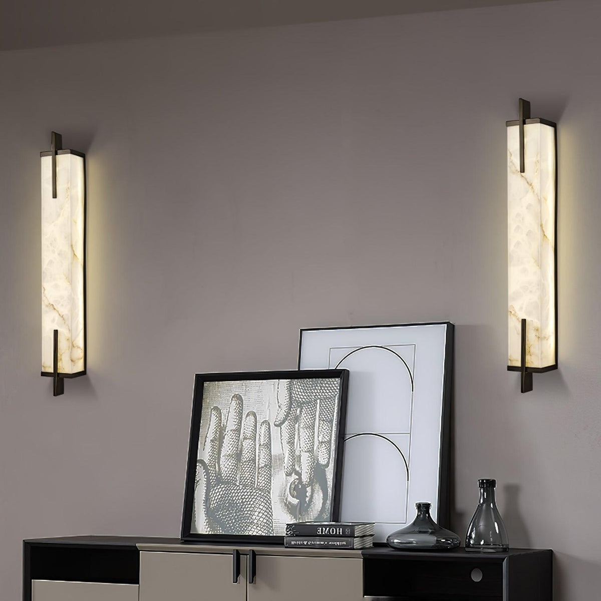 Komino rechteckige Wandleuchte aus Alabaster