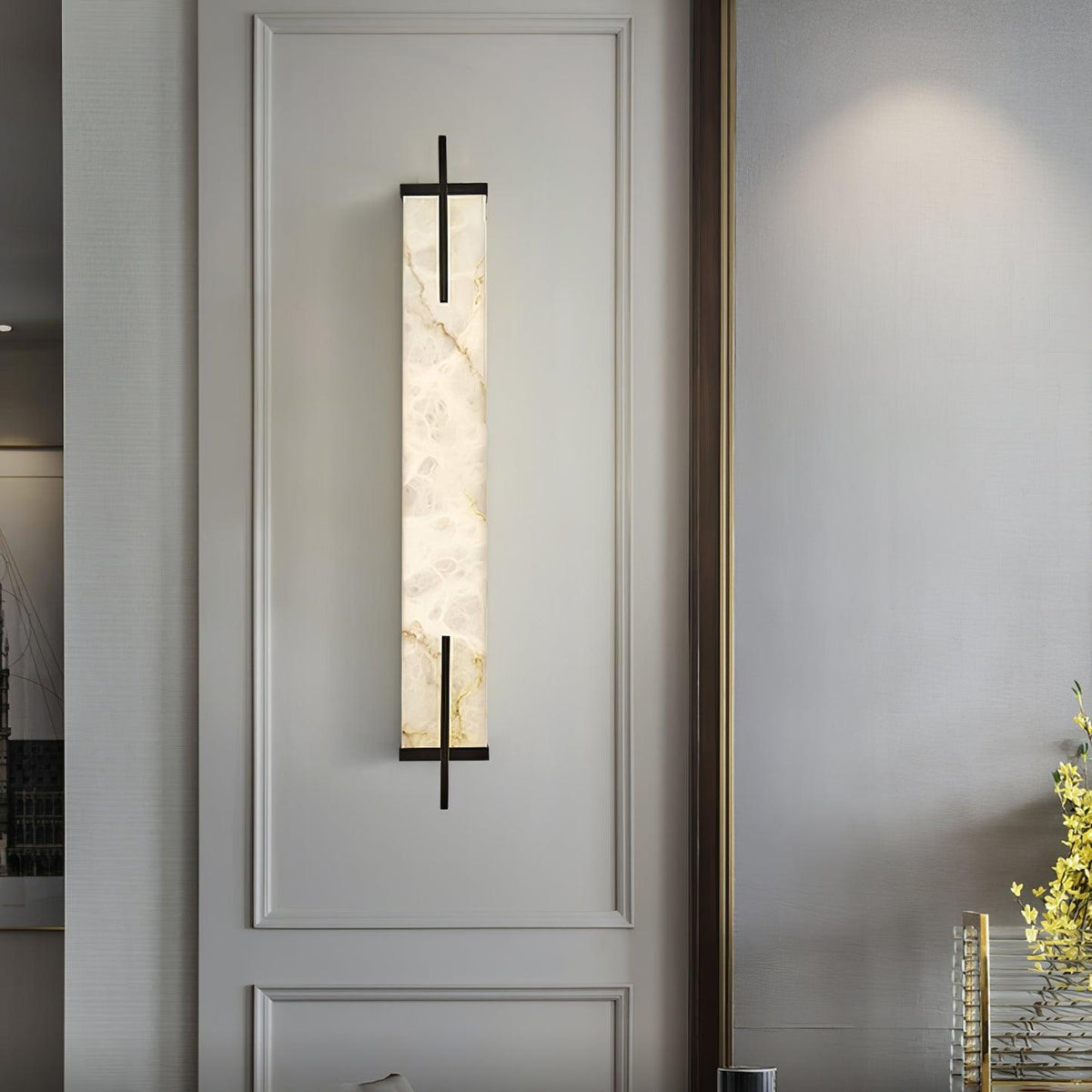 Komino rechteckige Wandleuchte aus Alabaster