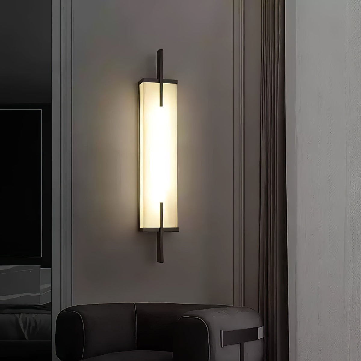 Komino rechteckige Wandleuchte aus Alabaster
