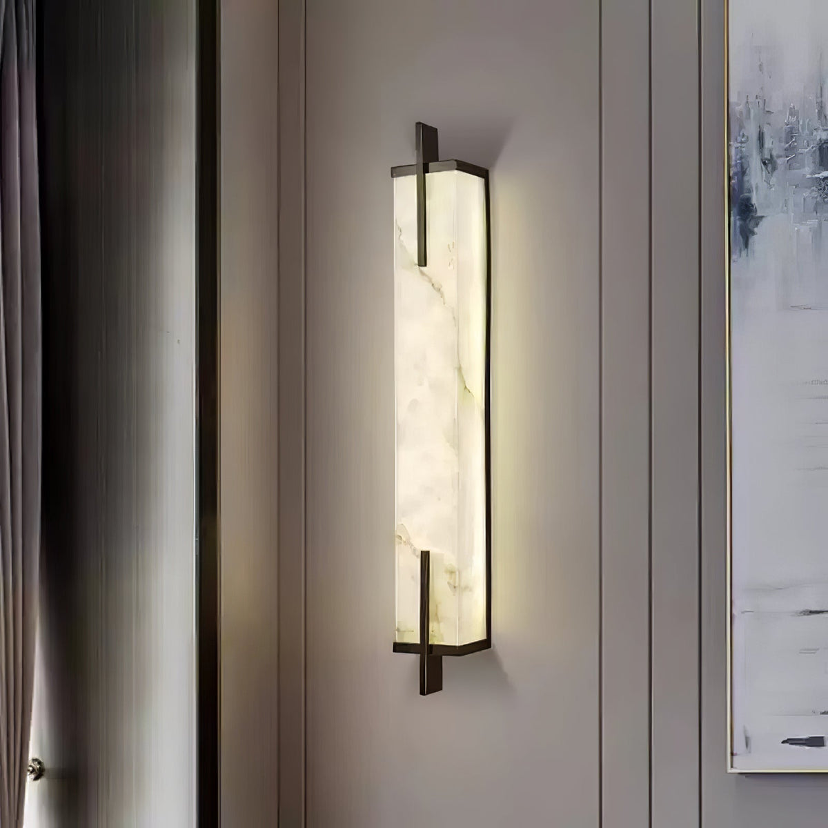 Komino rechteckige Wandleuchte aus Alabaster