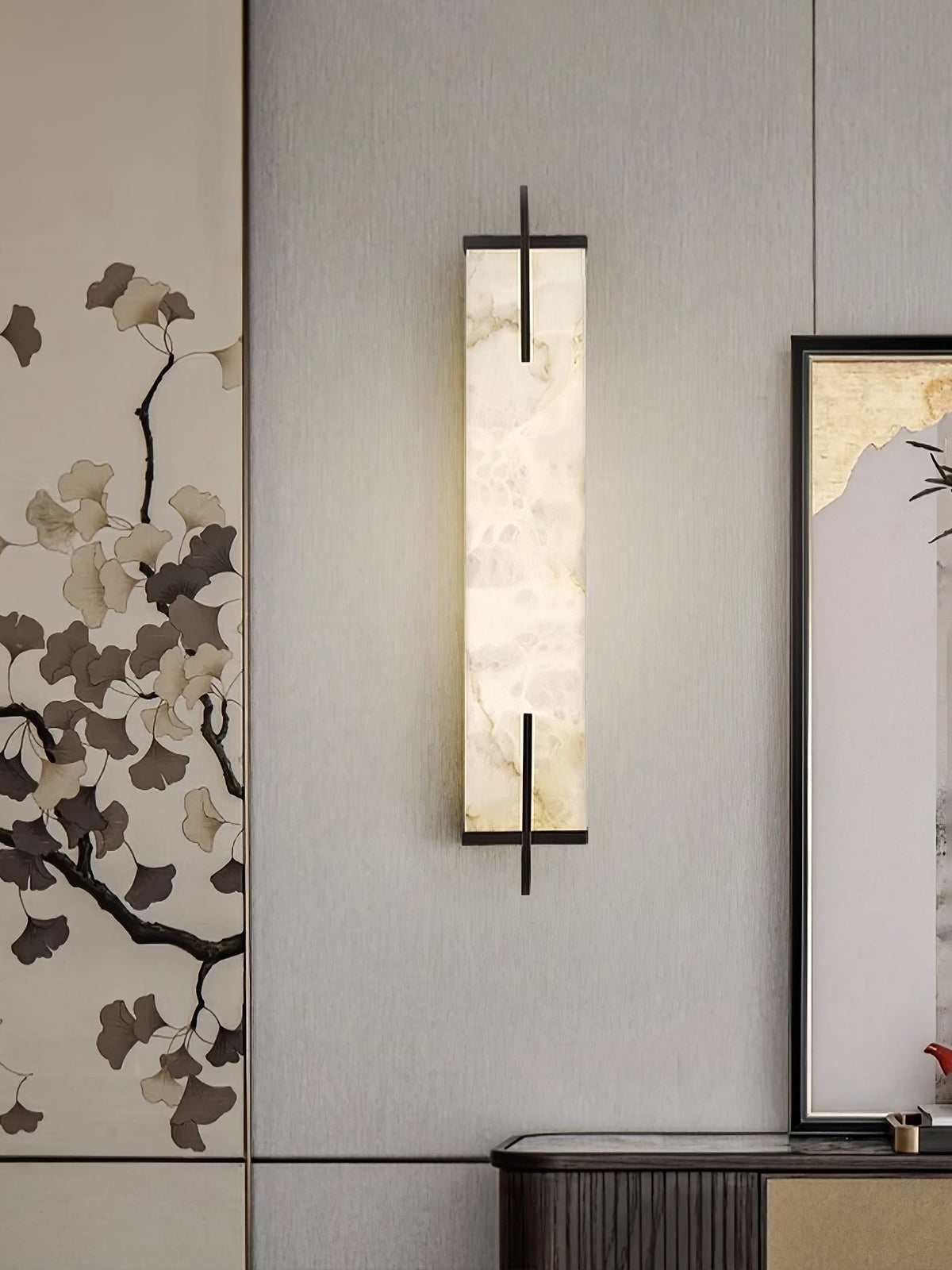 Komino rechteckige Wandleuchte aus Alabaster