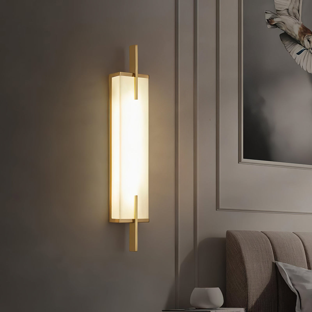 Komino rechteckige Wandleuchte aus Alabaster