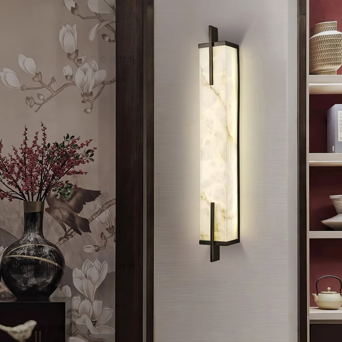 Komino rechteckige Wandleuchte aus Alabaster