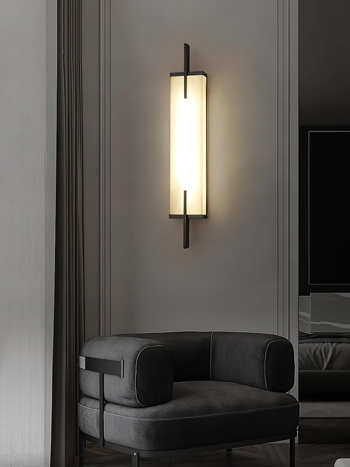 Komino rechteckige Wandleuchte aus Alabaster