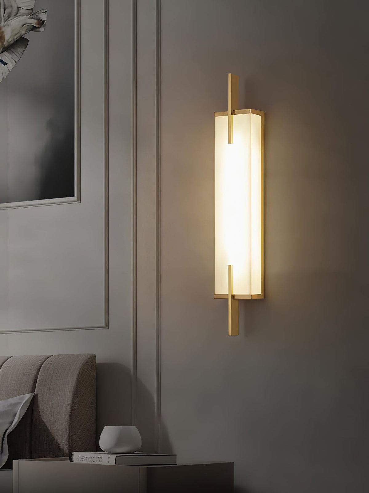 Komino rechteckige Wandleuchte aus Alabaster
