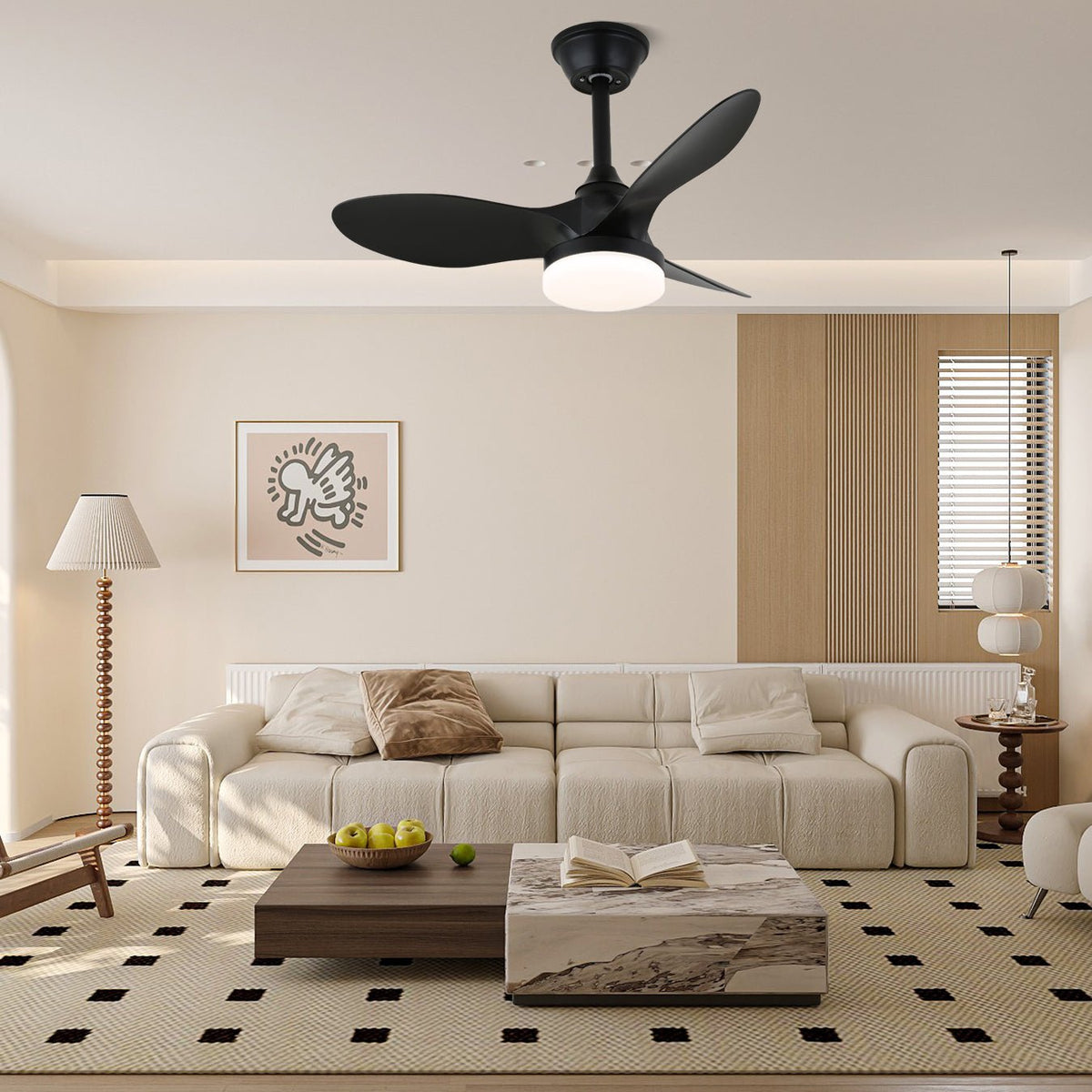 Aelric moderner Deckenventilator mit Beleuchtung