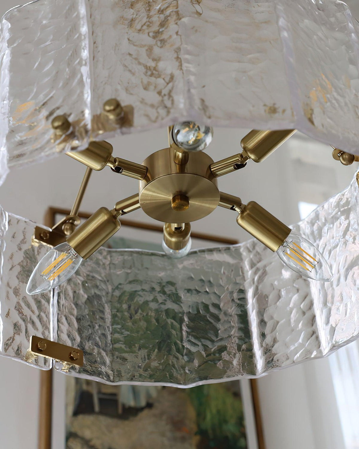 Eirorian Kronleuchter Calvert Transparentes strukturiertes Glas
