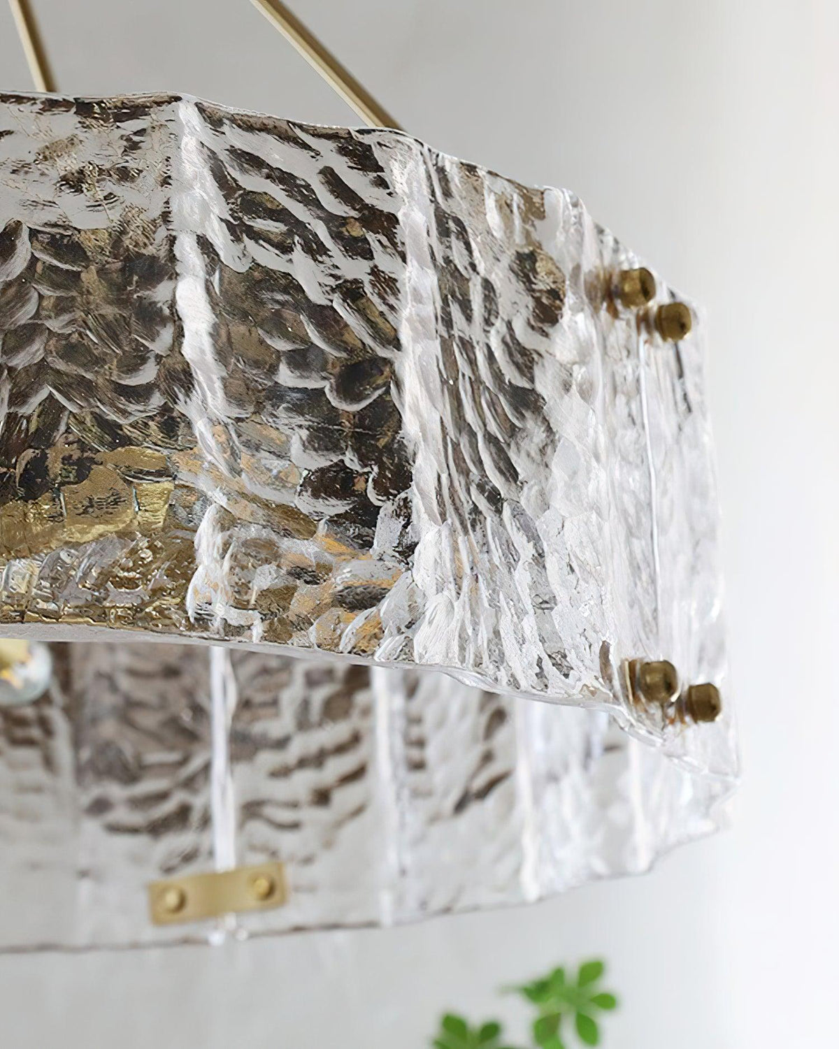 Eirorian Kronleuchter Calvert Transparentes strukturiertes Glas