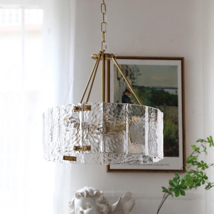 Eirorian Kronleuchter Calvert Transparentes strukturiertes Glas