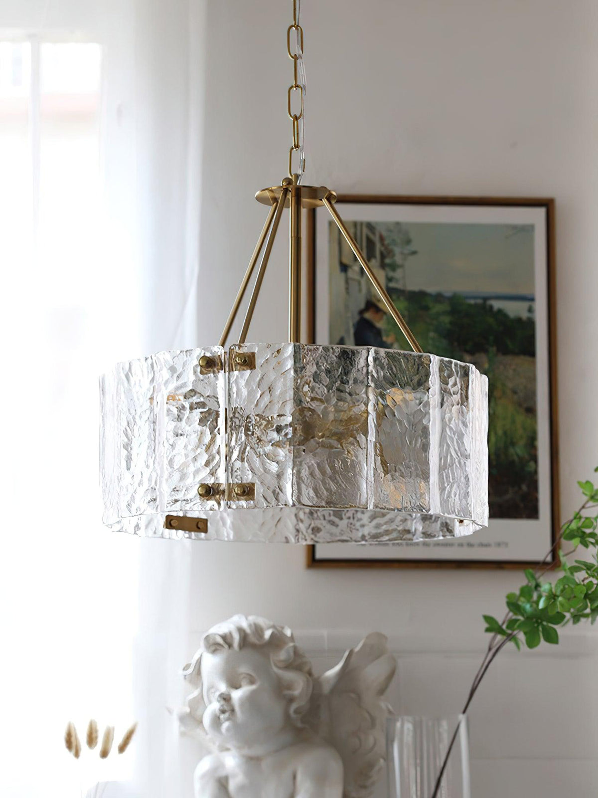 Eirorian Kronleuchter Calvert Transparentes strukturiertes Glas