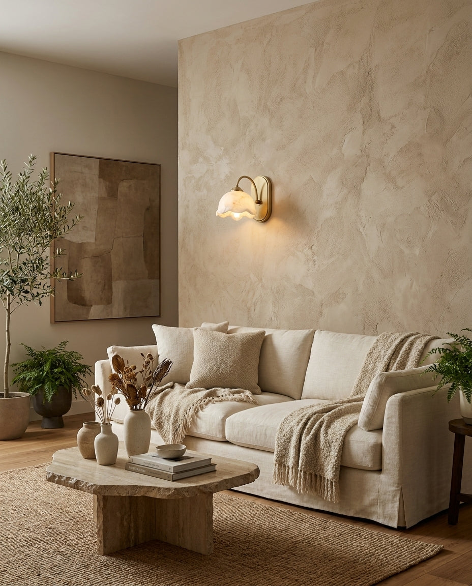Oakenford Alabaster-Wandleuchte