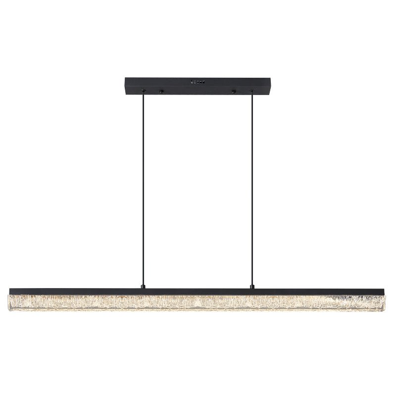 Veluielle Pendelleuchte Schwarz Acryl Linear