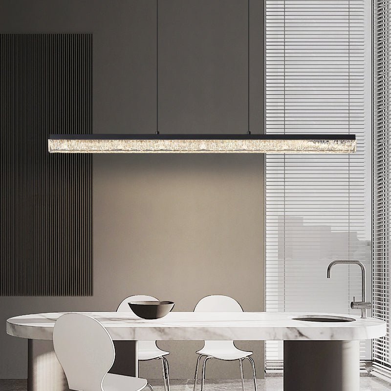 Veluielle Pendelleuchte Schwarz Acryl Linear