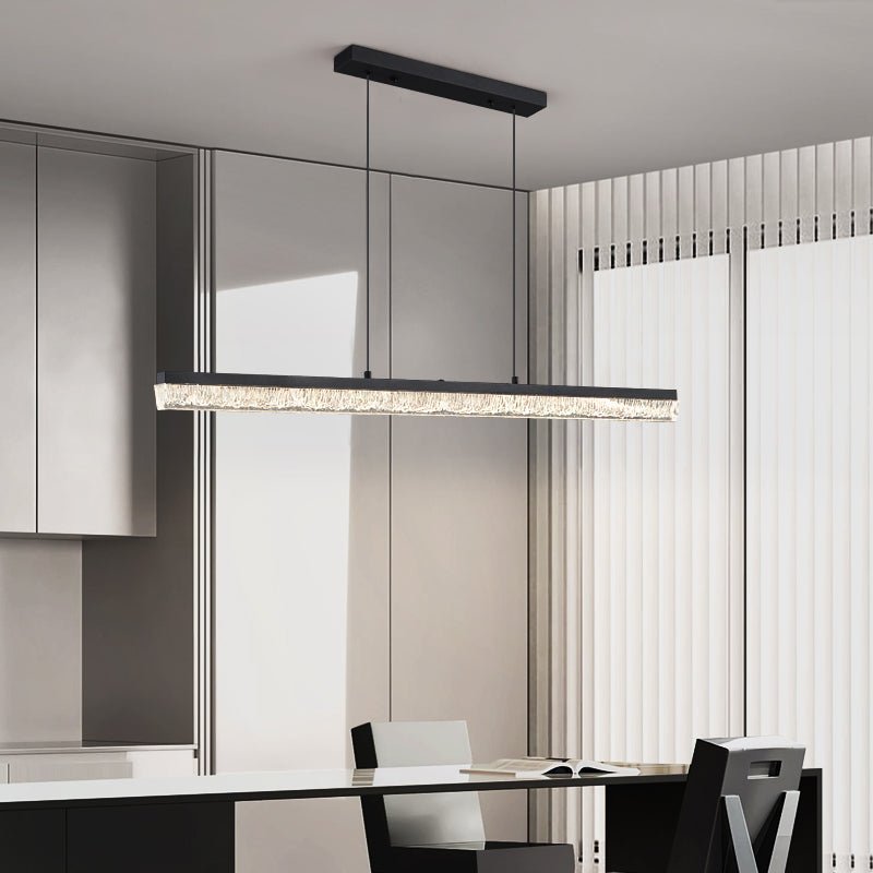 Veluielle Pendelleuchte Schwarz Acryl Linear