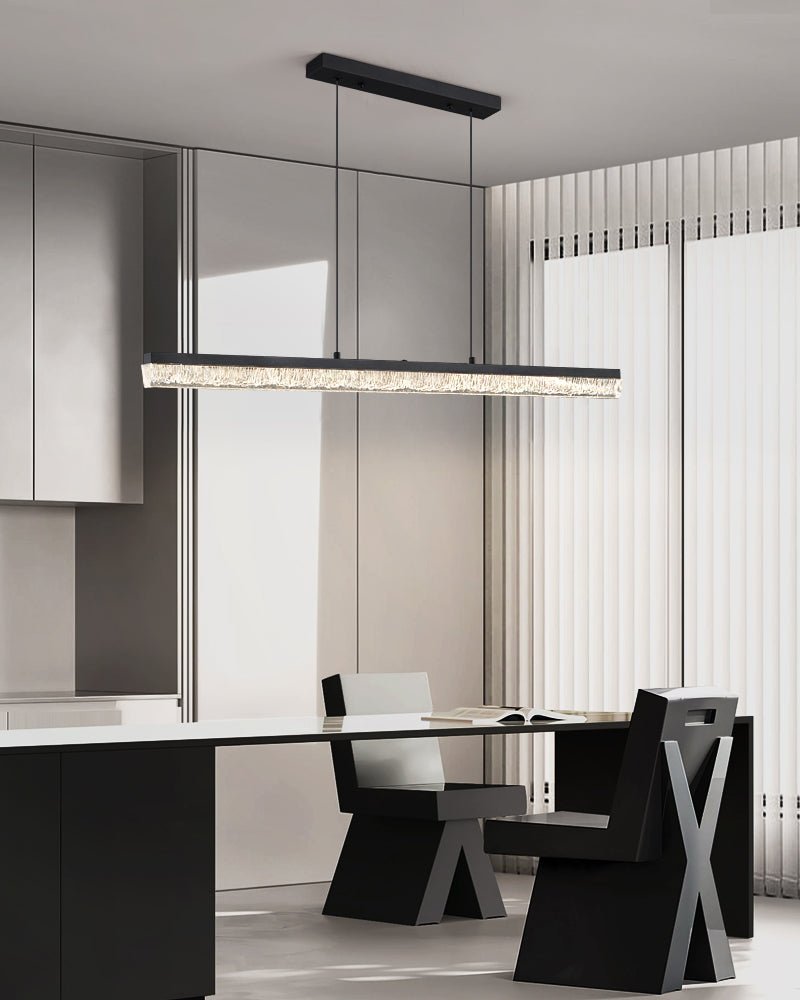 Veluielle Pendelleuchte Schwarz Acryl Linear