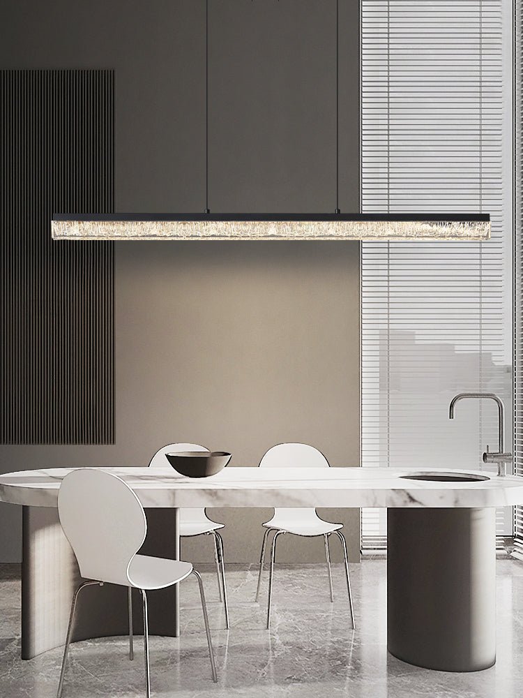 Veluielle Pendelleuchte Schwarz Acryl Linear