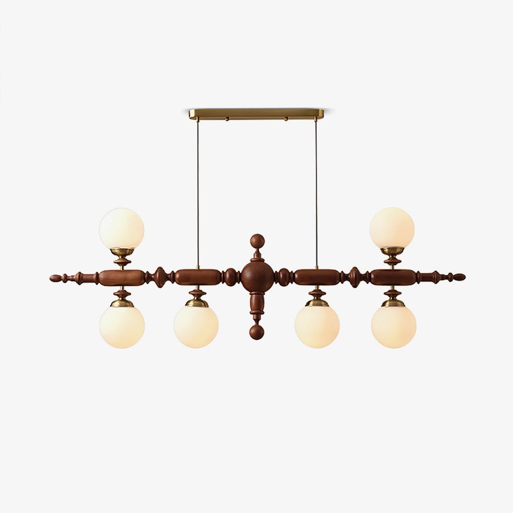 Isilira Classic Holz-Glas lineare Pendelleuchte
