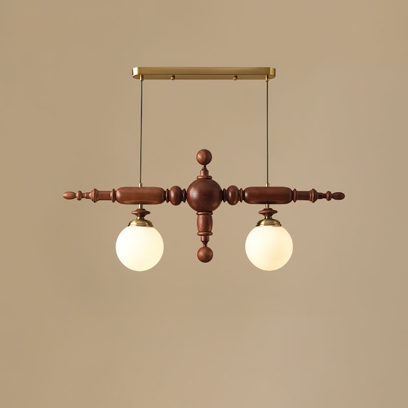 Isilira Classic Holz-Glas lineare Pendelleuchte