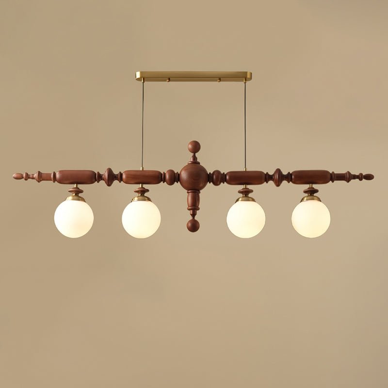 Isilira Classic Holz-Glas lineare Pendelleuchte