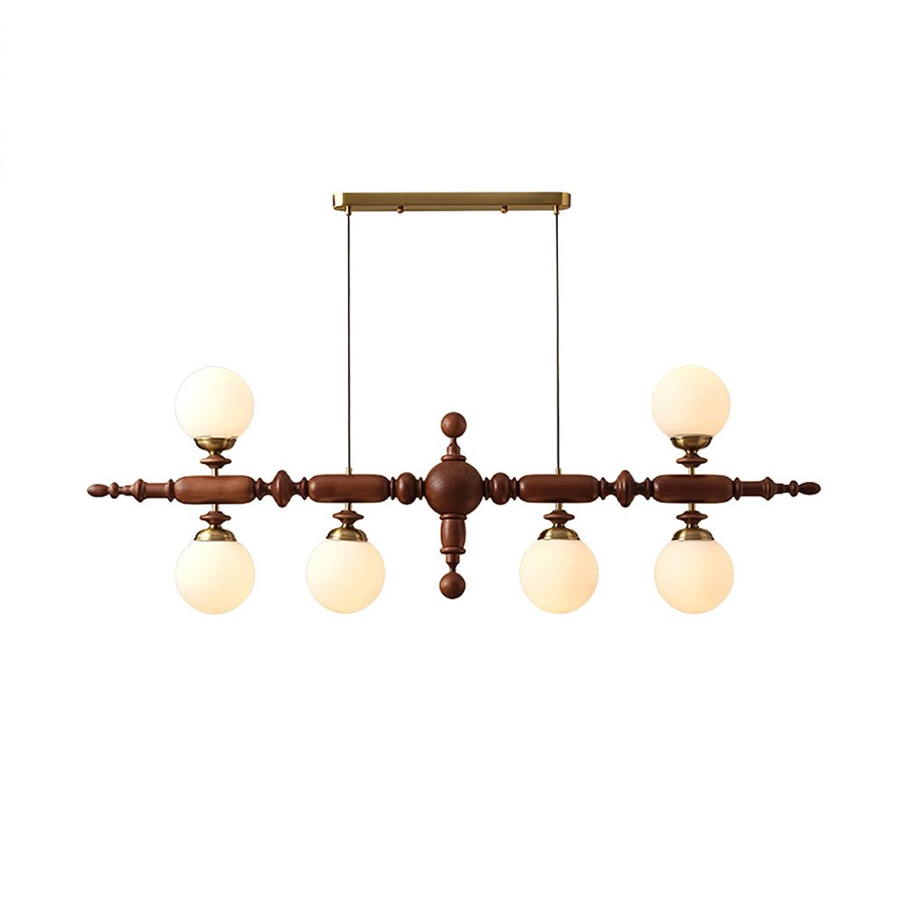 Isilira Classic Holz-Glas lineare Pendelleuchte