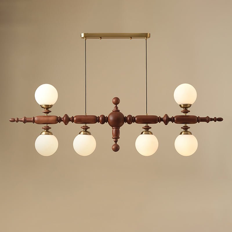 Isilira Classic Holz-Glas lineare Pendelleuchte