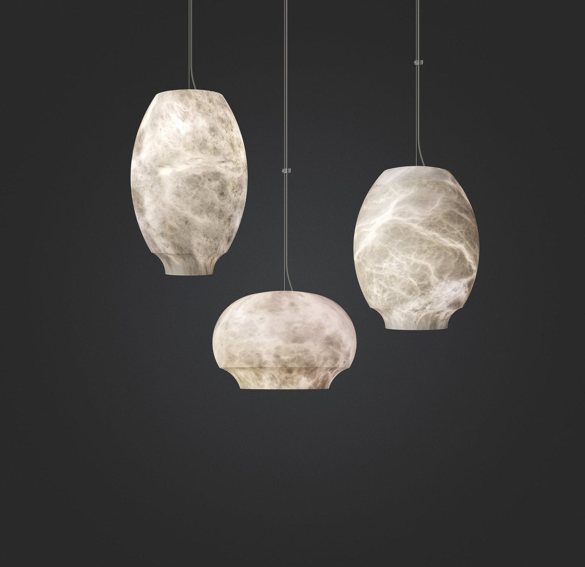 Thalia Minimalistische Alabaster-Pendelleuchte