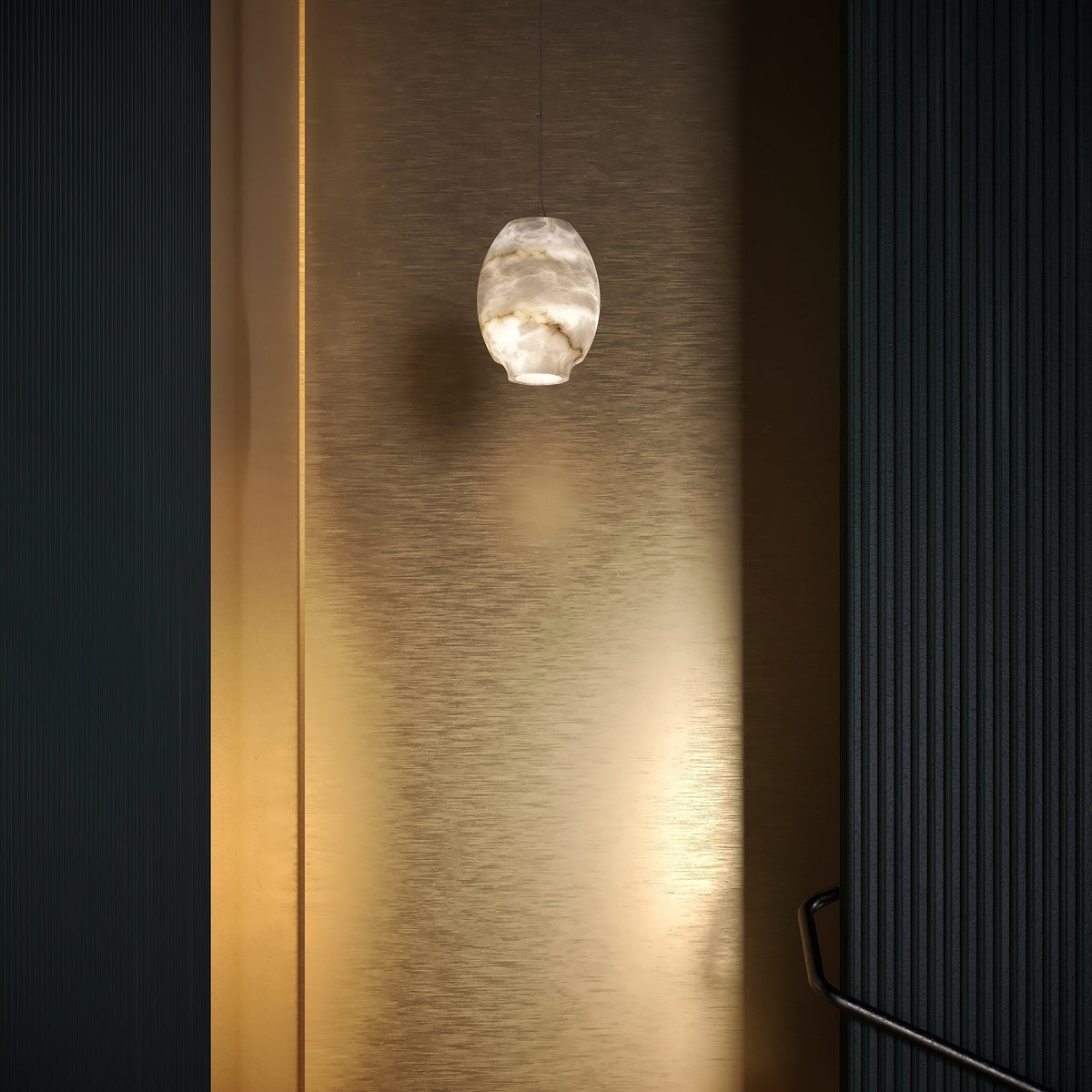 Thalia Minimalistische Alabaster-Pendelleuchte
