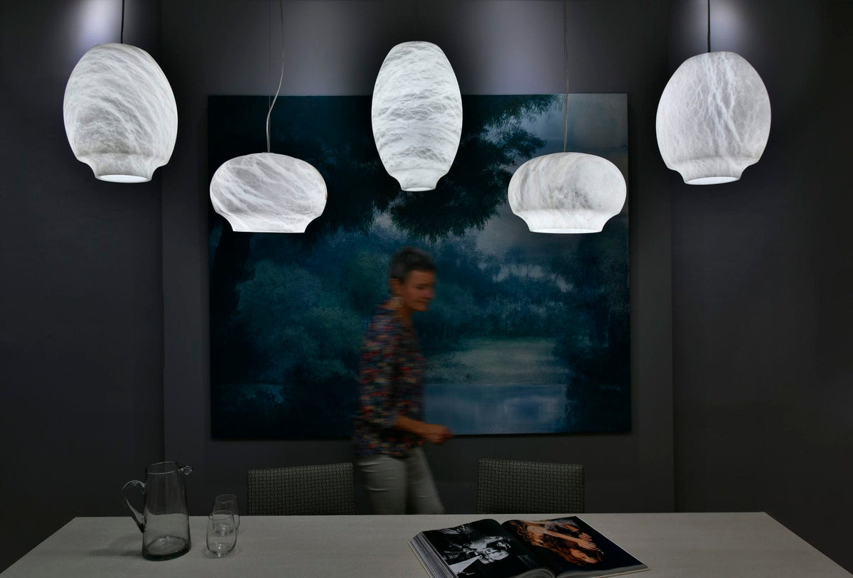 Thalia Minimalistische Alabaster-Pendelleuchte