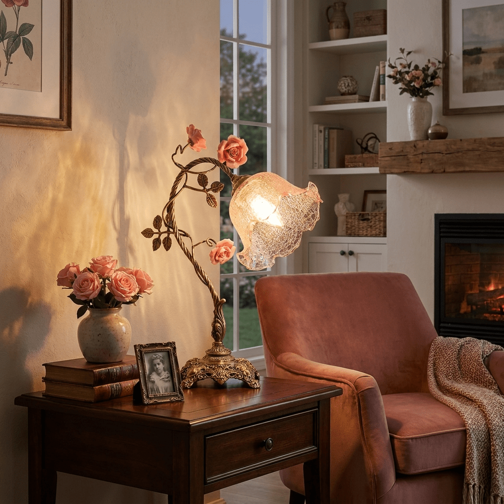 Rosalune Campanella Vintage Rose Tischleuchte