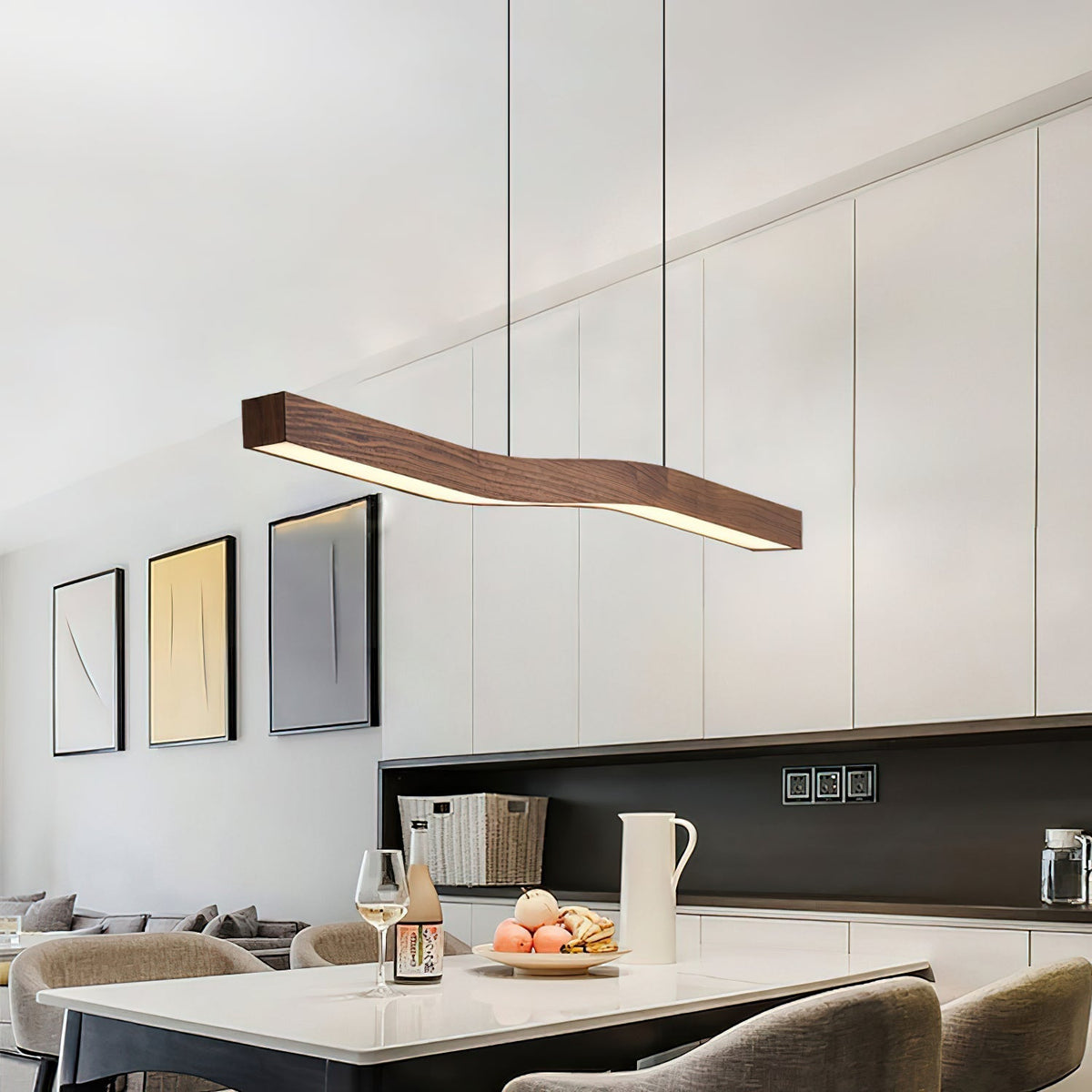 Ylen Nordische Pendelleuchte mit Nussbaum-Finish