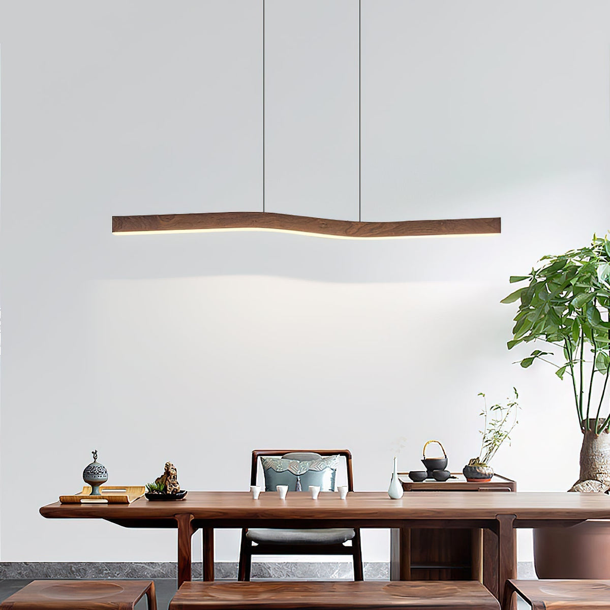 Ylen Nordische Pendelleuchte mit Nussbaum-Finish