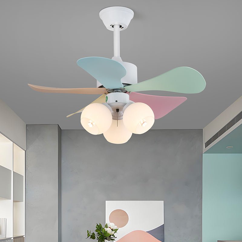 Celoia bunte Glas-Deckenventilator mit Beleuchtung