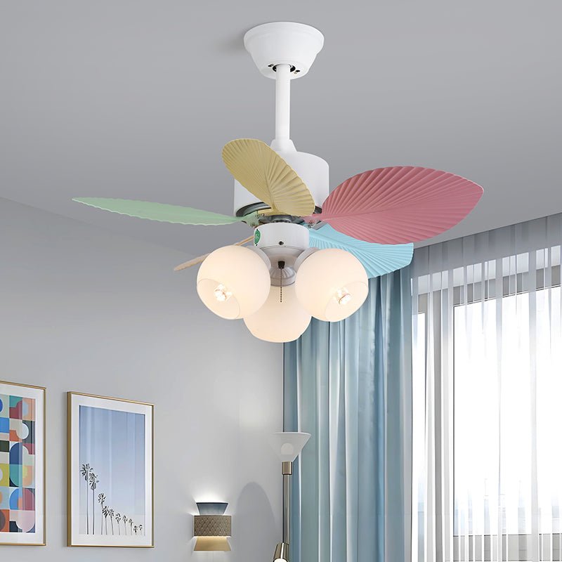 Celoia bunte Glas-Deckenventilator mit Beleuchtung