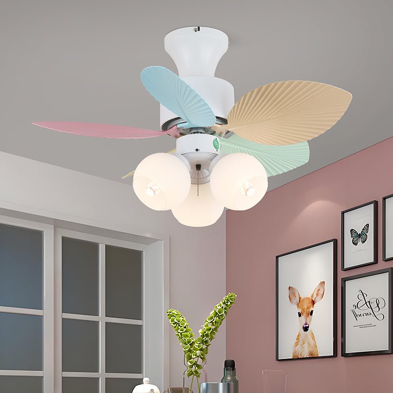 Celoia bunte Glas-Deckenventilator mit Beleuchtung