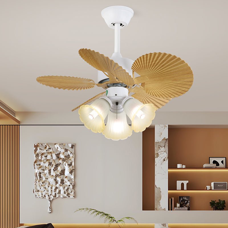 Celoia bunte Glas-Deckenventilator mit Beleuchtung