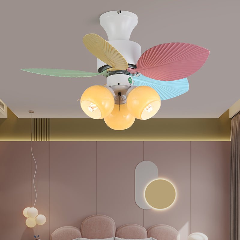 Celoia bunte Glas-Deckenventilator mit Beleuchtung