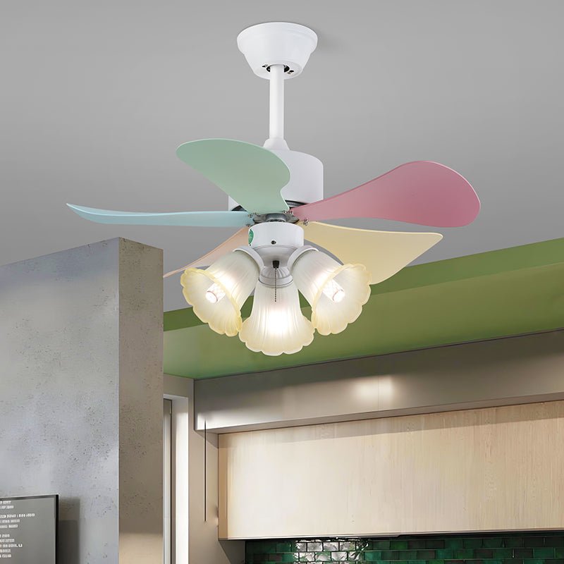 Celoia bunte Glas-Deckenventilator mit Beleuchtung